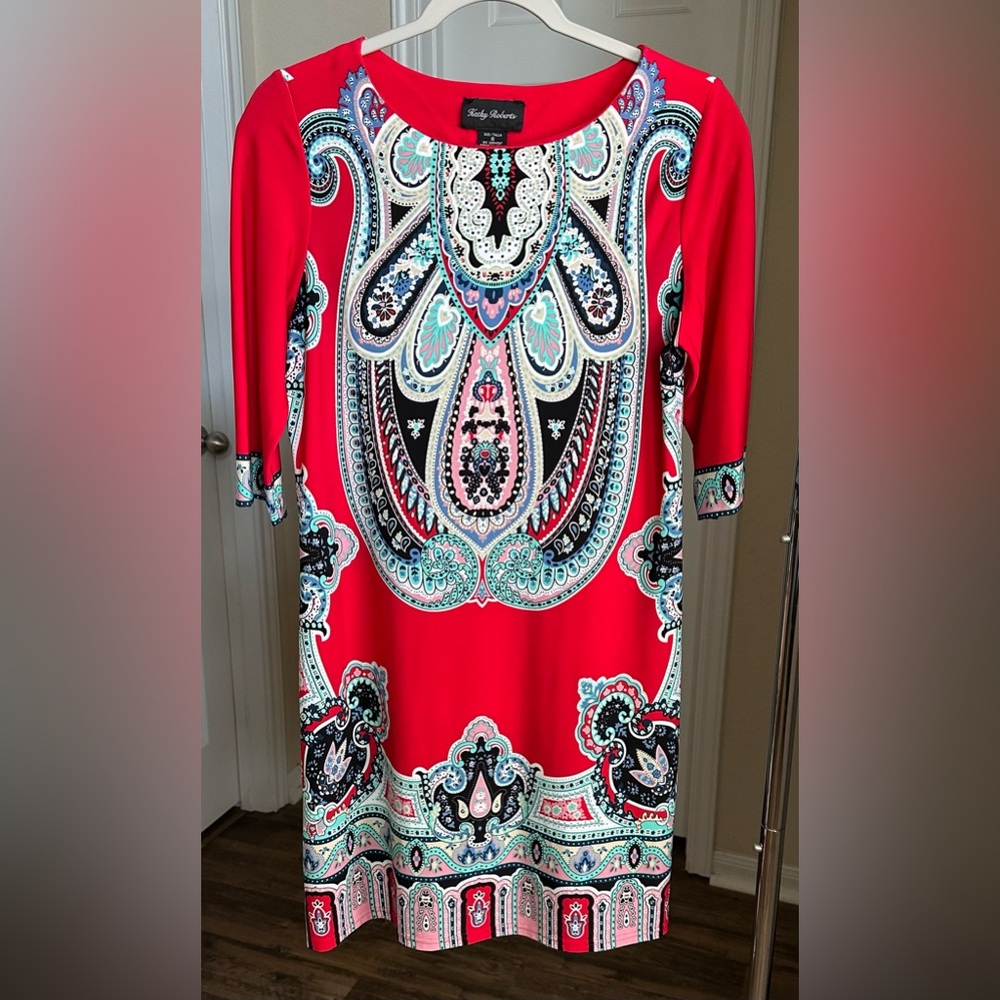 Kathy Roberts Red Paisley Dress
